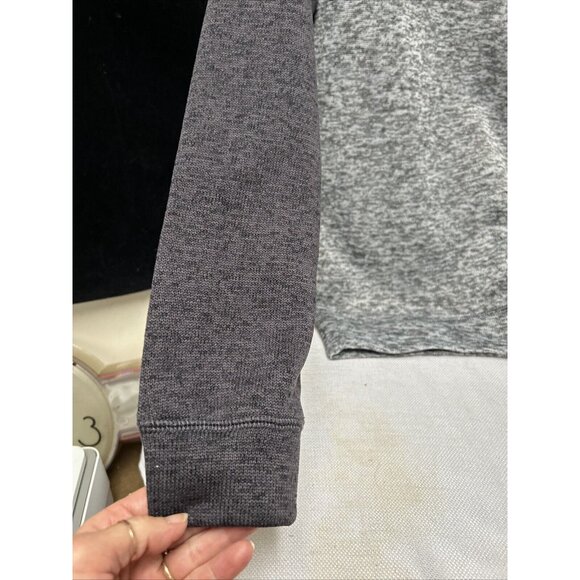 Old River Grey Fleece 1/4 Zip Mock Collar Pullover Sweatshirt S/P - Picture 2 of 7